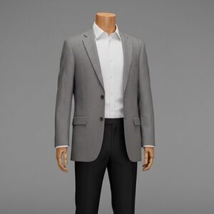 Paul Fredrick 43L Pearl Gray 2-Button Sport Coat
Wool Blazer Jacket. NEW